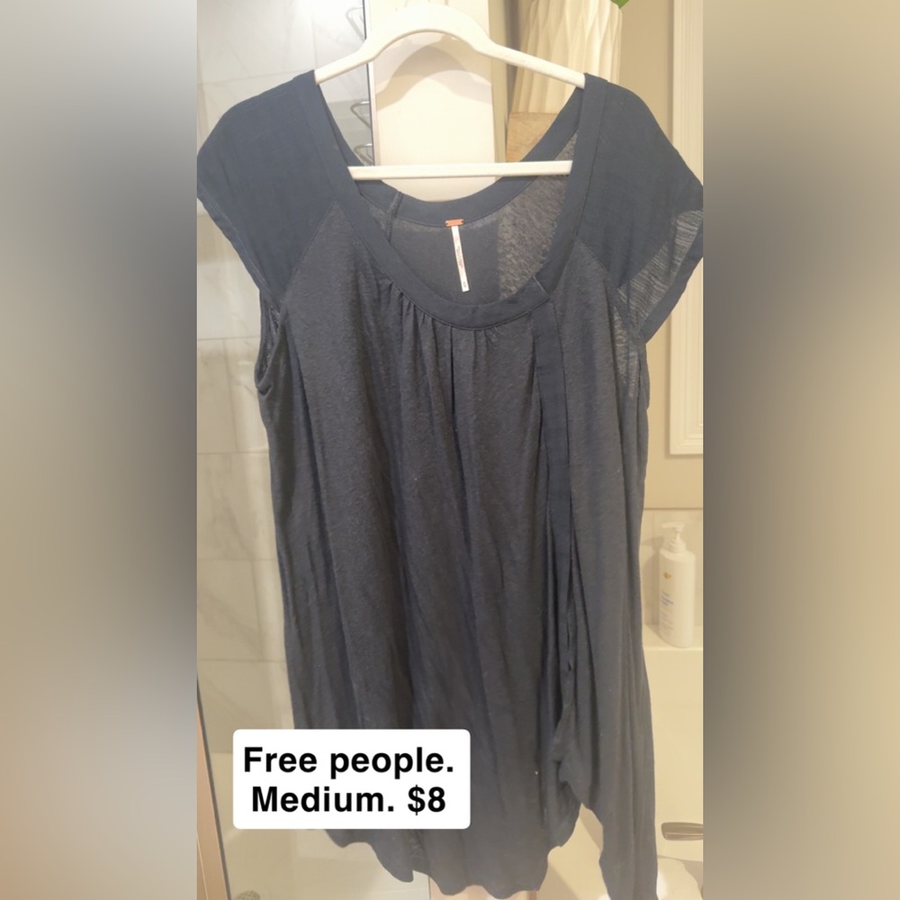 Free People Black Blouse